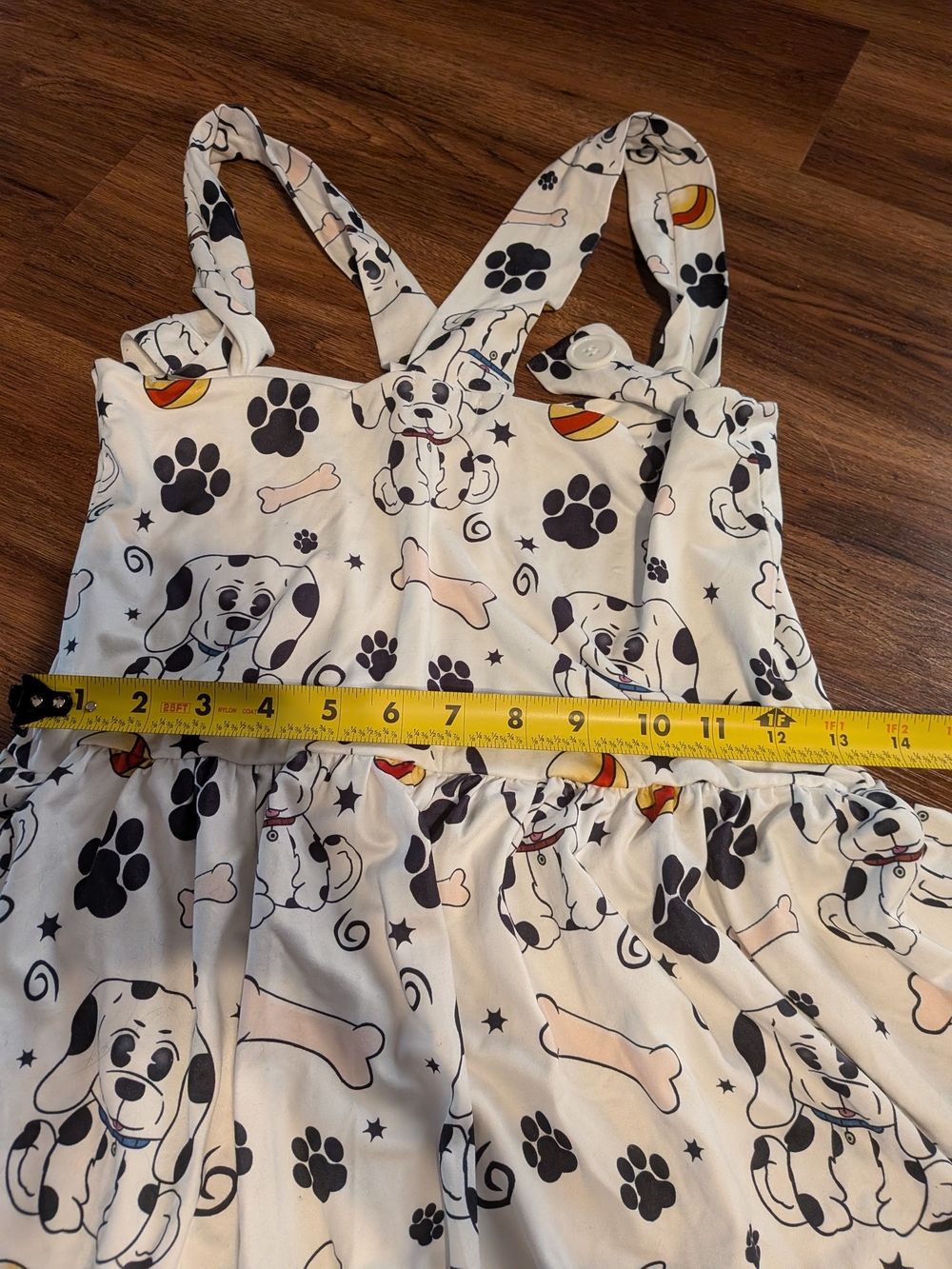 LKB Vintage Dalmatian Puppy Print Pinafore Suspender Dress - Picture 4 of 5